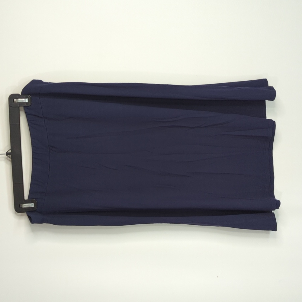 Eileen Fisher Blue Pull on Straight Cut‎ Skirt Casual Womens Size Large